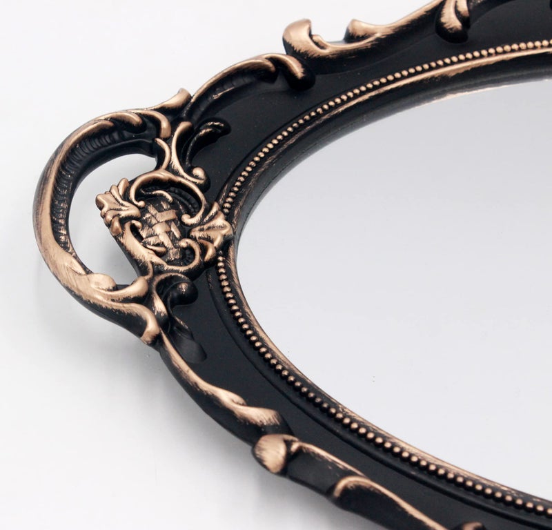 Eaoundm 14.5 x 10 inchs Smallest Oval Antique Decorative Wall Mirror Vintage Hanging Mirror Brown - Image 4