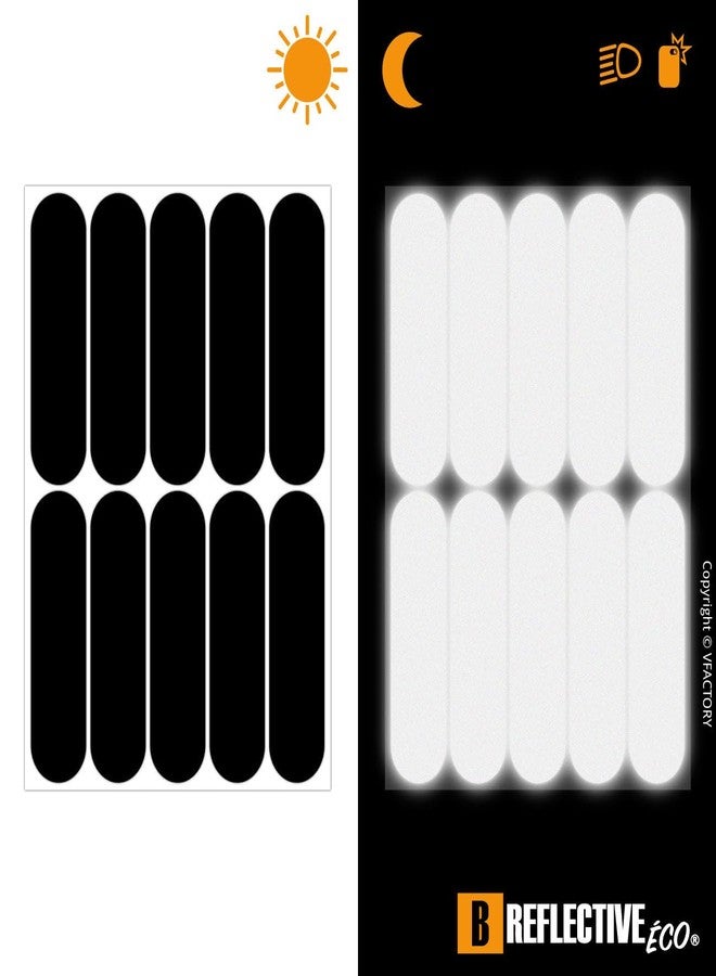 B REFLECTIVE - 2 x Kit of 10 Retro Reflective Stickers for Motorcycle, Helmets, Bike, Scooters, Stroller, Buggy, ... - Universal Adhesive - 3M™ Technology - High Visibility - Discreet - Design - Grip - Image 2