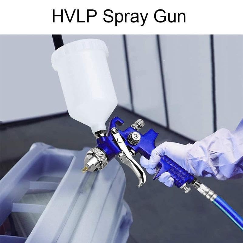 LSLANSOON HVLP Gravity Feed Paint Sprayer Tool Kit, Includes 1 x 0.8mm & 1 x 1.4mm Nozzle Spray Guns, Pneumatic Auto Paint Tool Set with Locking Air Pressure Regulator Gauge, Wrench, Brush - Image 4