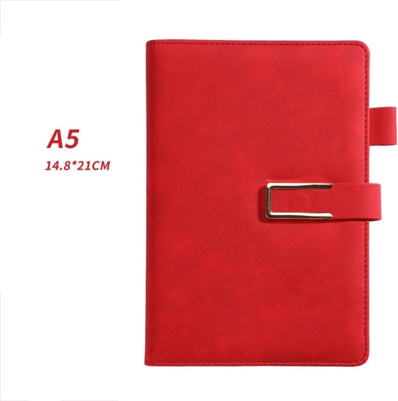 Fennec Mart First Unique PU Leather Diary with Magnetic Closure & Pen Holder - Undated, Lined Pages, 6×8.5 Inches, 192 Pages - Perfect for Office, Journaling, Travel - Gift for Men & Women (Rose Red) - Image 2
