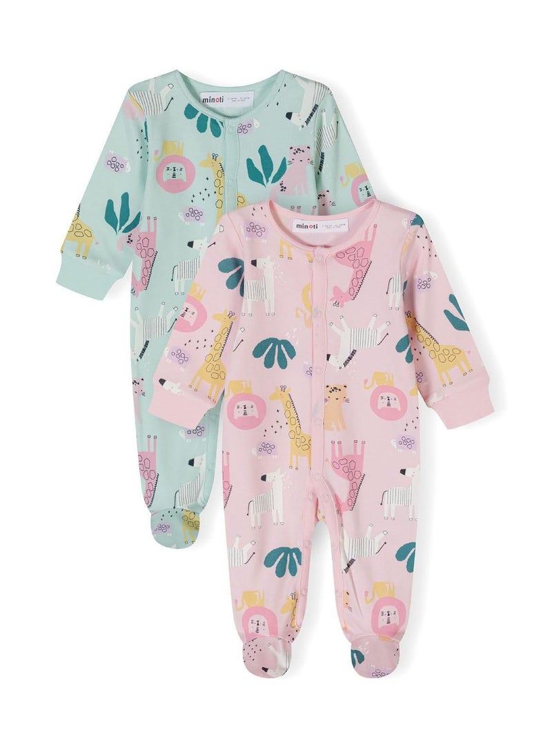 MINOTI 2-Pack Baby Sleepsuits with Full-Length Snap Closures - Image 1