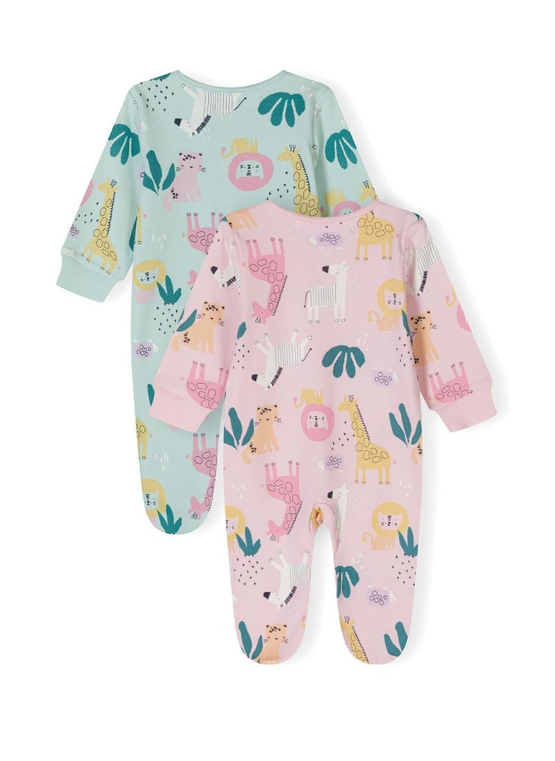 MINOTI 2-Pack Baby Sleepsuits with Full-Length Snap Closures - Image 2