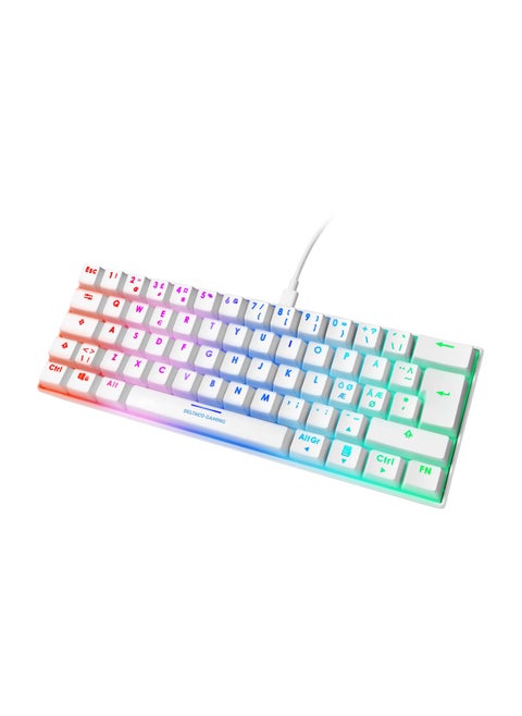Deltaco Mini Mechanical Gaming Keyboard RGB 60% Keyboard 19 Programmable Light Modes 100% Anti Ghosting and N Key Rollover Detachable Switches Double Injection Keys for PCs Consoles and Mobiles