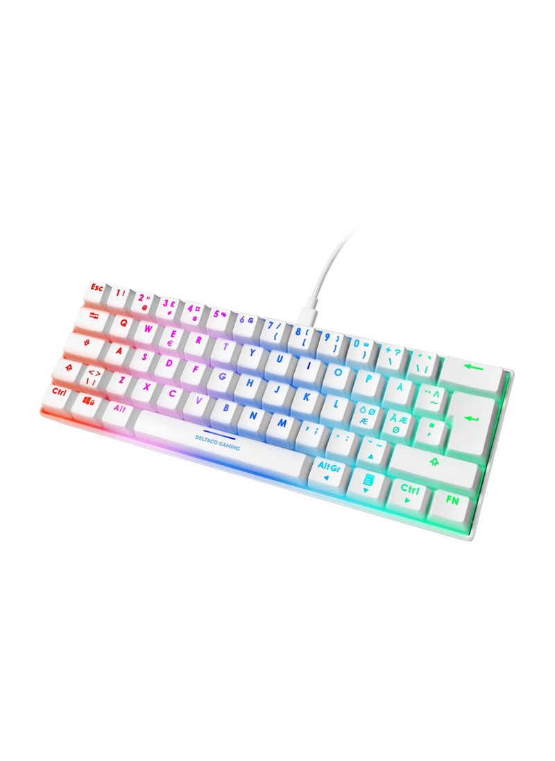 DELTACO GAMING - Deltaco Mini Mechanical Gaming Keyboard RGB 60% Keyboard 19 Programmable Light Modes 100% Anti Ghosting and N Key Rollover Detachable Switches Double Injection Keys for PCs Consoles and Mobiles - Image 1