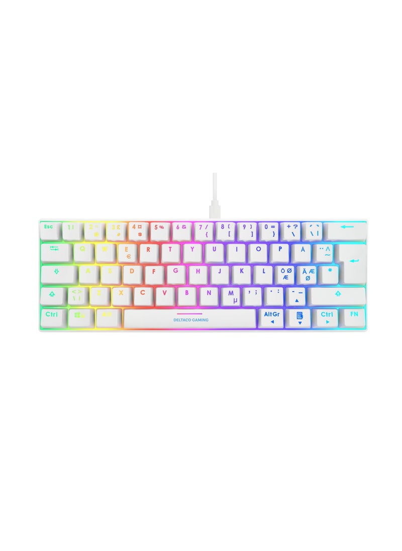 DELTACO GAMING - Deltaco Mini Mechanical Gaming Keyboard RGB 60% Keyboard 19 Programmable Light Modes 100% Anti Ghosting and N Key Rollover Detachable Switches Double Injection Keys for PCs Consoles and Mobiles - Image 1