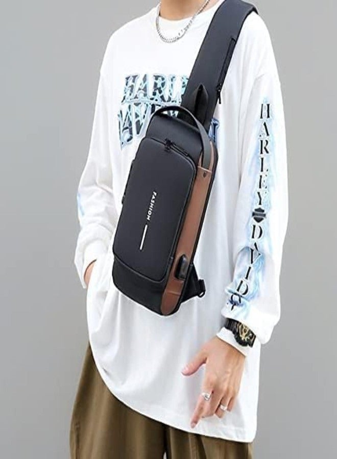 Marrkhor Anti theft Crossbody Sling bag,Shoulder Backpack,Lightweight Chest Daypack with USB Charging Port,Fit for 9.7'' ipad - Image 4