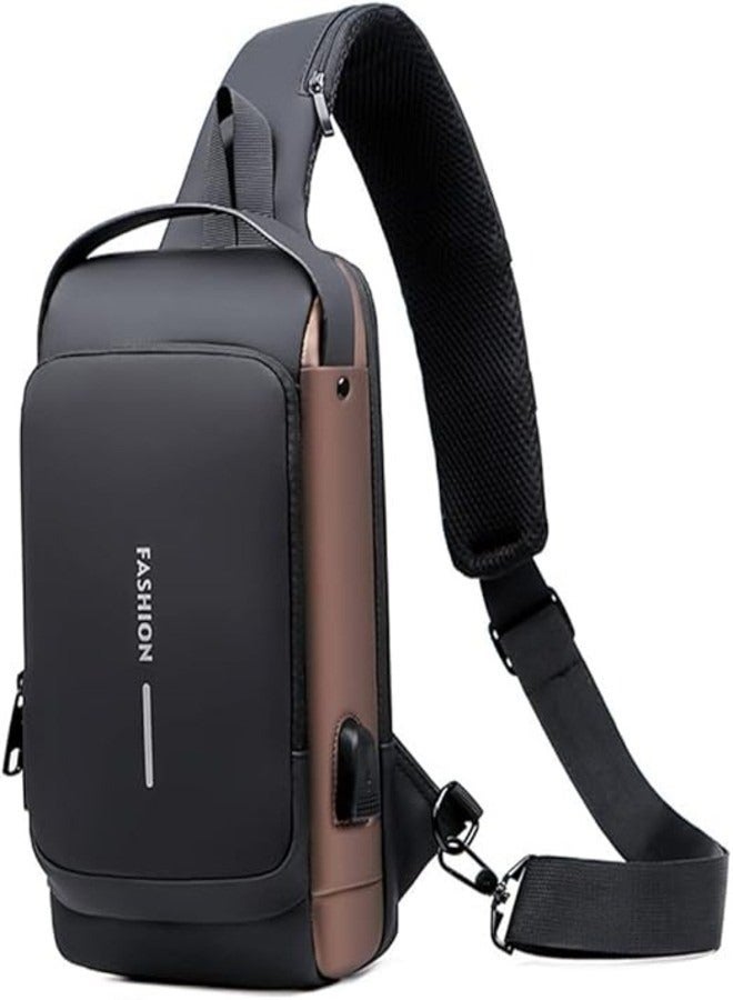 Marrkhor Anti theft Crossbody Sling bag,Shoulder Backpack,Lightweight Chest Daypack with USB Charging Port,Fit for 9.7'' ipad - Image 2