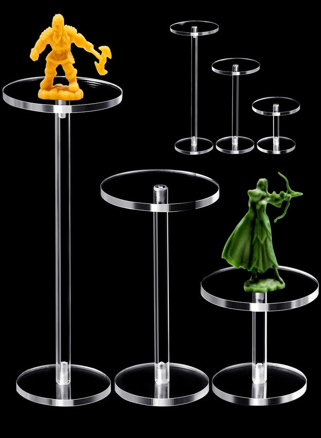 Burbell 6 Pieces Flying Miniatures Acrylic Display Stand Flying Miniatures Combat Riser Round Clear Flight Acrylic Stands for Display Tabletop RPG Board Game Cake - Image 1