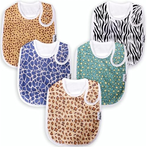 KiddyStar Double Layer Bandana Bibs - Thick, Multi Snaps, Organic Cotton - Soft & Absorbent - For Drooling, Teething, Feeding - Image 1