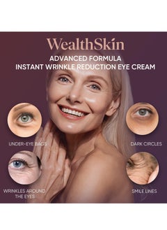 Wealthskin Instant Rapid Wrinkle Eye Cream: Temporary Effects Firm & Lift Under Eye Bags and Reduction Puffiness and Remover Dark Circles - 60 Second Tightener 30mL  - Image 3