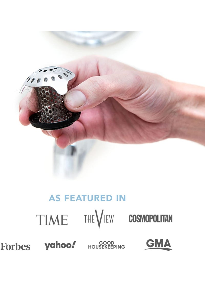 TubShroom TubShroom Ultra Revolutionary Bath Tub Drain Protector Hair CatcherStrainerSnare Stainless Steel 1Pack Silver  - Image 5
