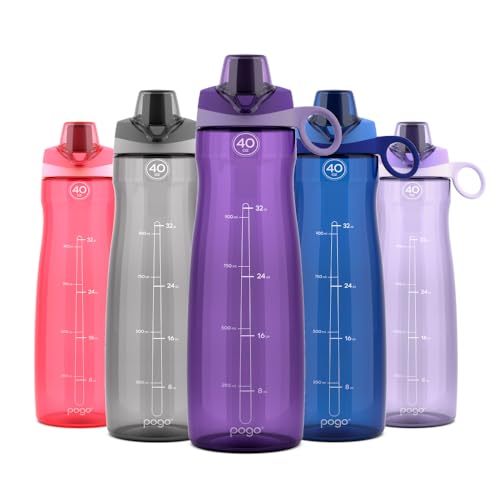 Pogo BPA-Free Tritan Plastic Water Bottle with Chug Lid, 40 Oz, Purple - Image 1