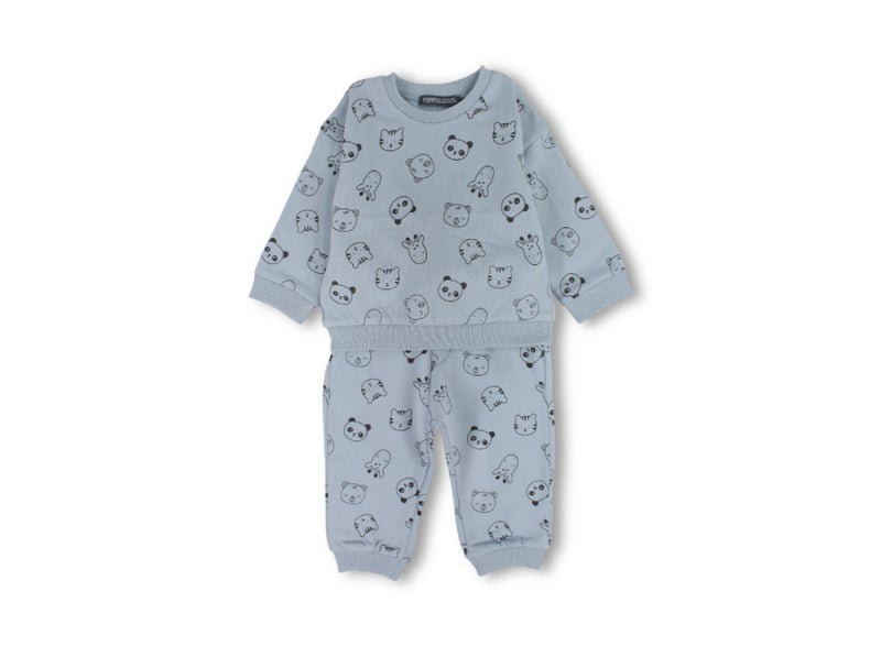 Pompelo Baby Boys 2-Piece Outfit Set – Baby Blue - Image 1
