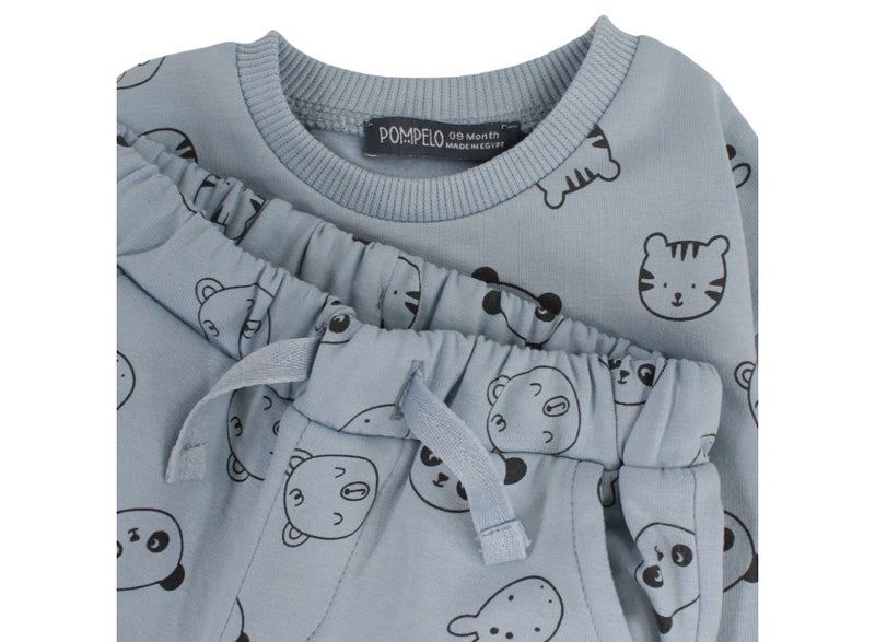 Pompelo Baby Boys 2-Piece Outfit Set – Baby Blue - Image 2