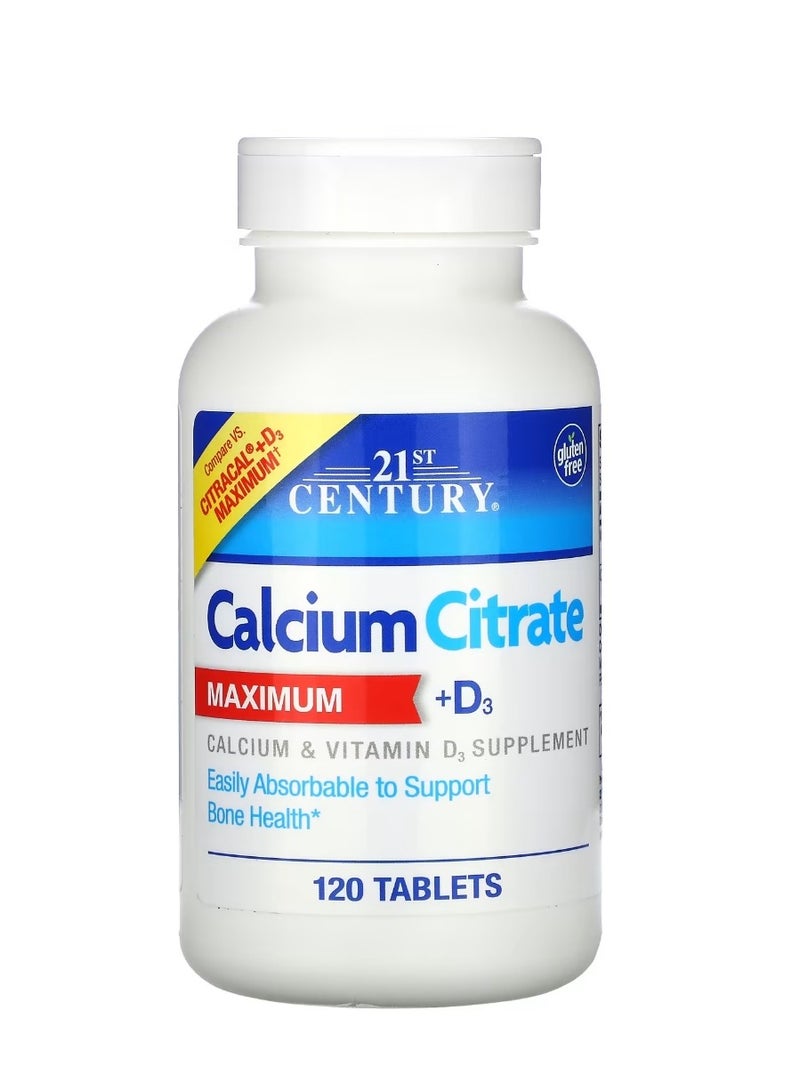 القرن الحادي والعشرون سترات الكالسيوم القصوى + د3 120 قرص - Image 1