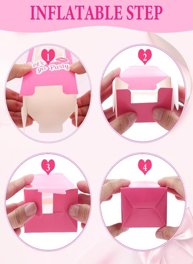 QWLWBU 12PCS Pink Doll Gift Boxes,Girls Party Favor Boxes Goodie Bag Candy Treat Boxes,Hot Pink Gift Boxes For Girl Princess Birthday Wedding Bridal Shower Bachelorette Decorations - Image 5