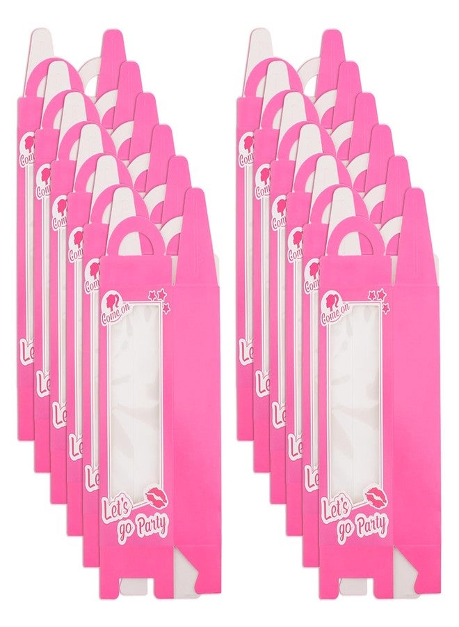 QWLWBU 12PCS Pink Doll Gift Boxes,Girls Party Favor Boxes Goodie Bag Candy Treat Boxes,Hot Pink Gift Boxes For Girl Princess Birthday Wedding Bridal Shower Bachelorette Decorations - Image 1