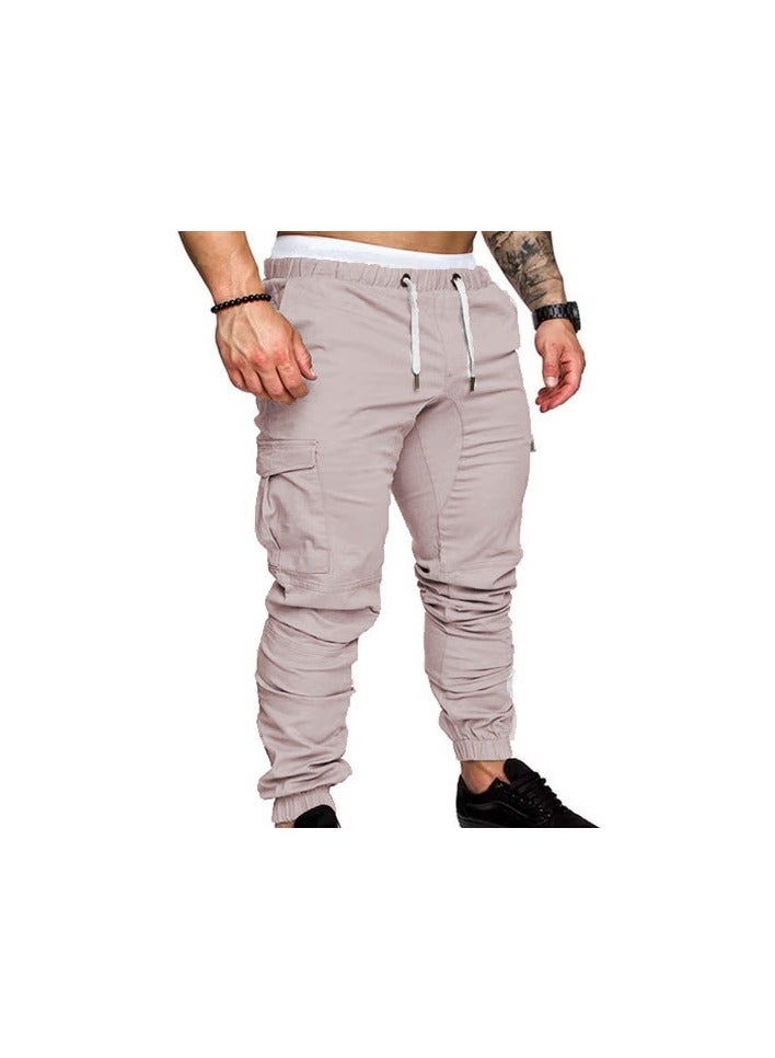 Men's Cargo Pants with Pockets Cotton Hiking Sweatpants Casual Athletic Jogger Sports Outdoor Trousers Relaxed Fit 