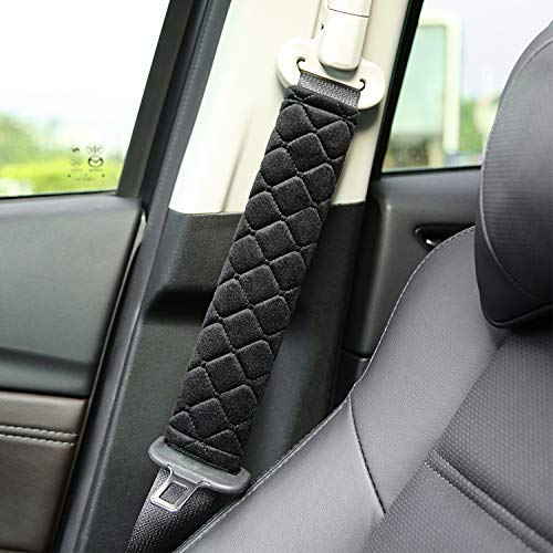 Tatuo 4 Pack Seat Belt Cover Extra Long Seat Belt Pads for Car Soft Comfort Shoulder Strap Covers Harness Pads Helps Protect Your Neck and Shoulder(10.6 Inch,Black) - Image 5