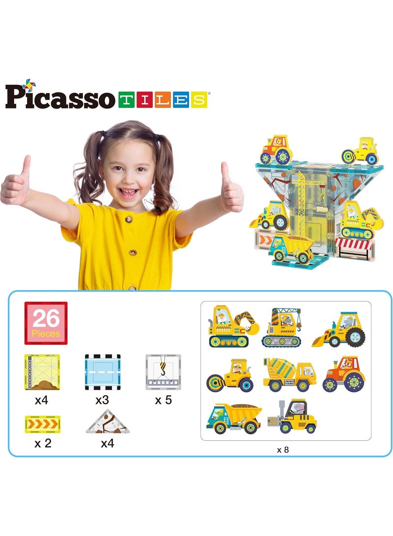 PicassoTiles مجموعة بلاط بيكاسو المغناطيسية للبناء مع 8 مركبات بلاط | متوافقة مع بلاط المغناطيس | كتل بناء | ألعاب STEM | مجموعة ألعاب تعليمية | كتل تكديس | مجموعة بناء لتطوير عقل الطفل - Image 3