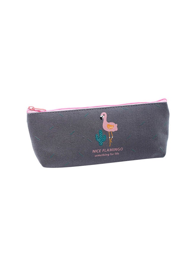 NIBEMINENT Flamingo Pattern Pencil Case Grey