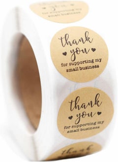 Y&D 500-Piece Kraft Paper Stickers Brown, Thank You for Supporting My Small Business Store Owners, Crafts and Canning Labels  - Image 1