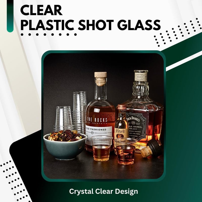Green Direct Green Direct Clear Disposable Cups | PET 2 oz Plastic Shot Glasses for Vodka  Whiskey  Tequila  Wine  and Jello Shots | Mini Party Cups for Tastings  Weddings  Catering  and Events  Pack of 100 - Image 3