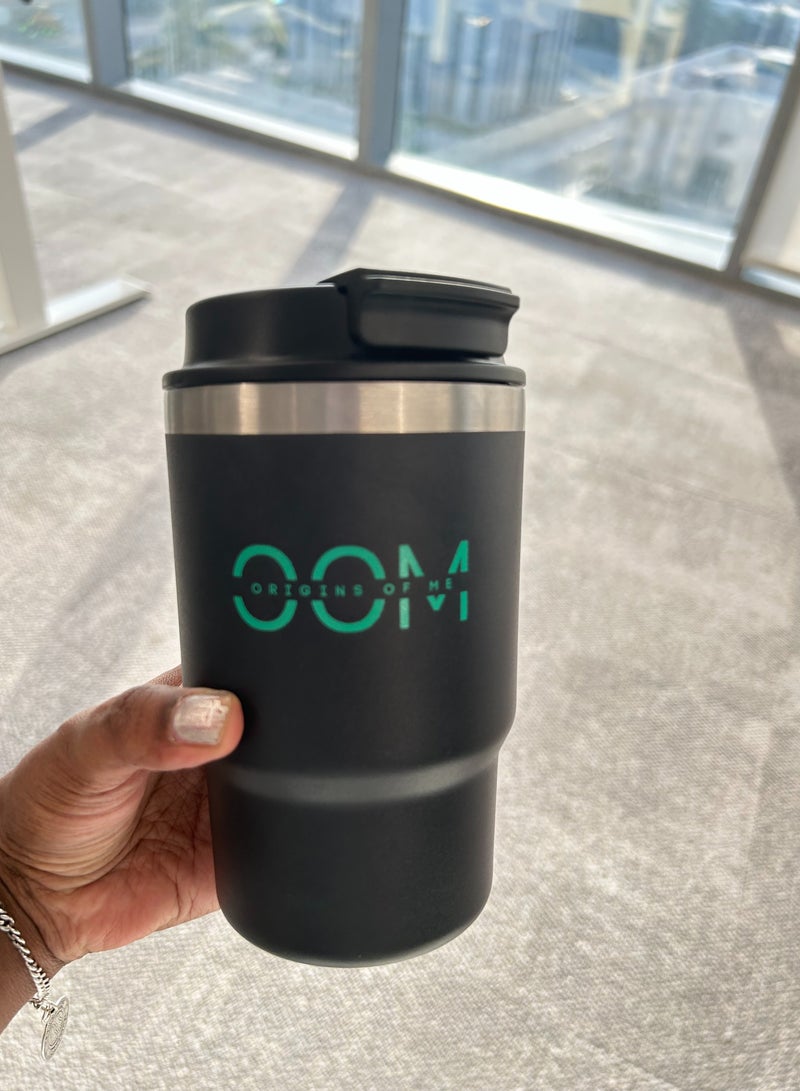 Origins Of Me OOM 475ml /16oz Black Travel Coffee Mug, Double Walled Stainless Steel Vacuum Tumbler with Multifunctional Lid-Spout & Straw Option, Leak Proof, Thermos, 8Hr Hot &12Hr Cold  - Image 5
