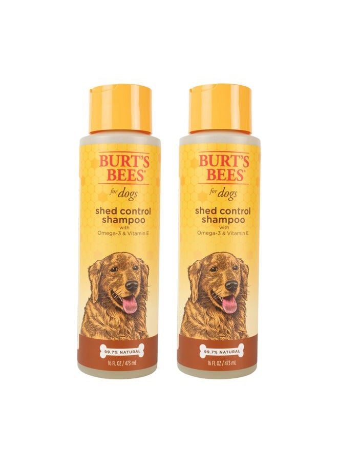 Burt's Bees شامبو التحكم في تساقط الشعر من بيرتس بيز للحيوانات الأليفة مع أوميغا 3 وفيتامين E، شامبو تساقط الشعر للكلاب، شامبو بيرتس بيز للكلاب، شامبو الحيوانات الأليفة، شامبو إزالة تساقط الشعر للكلاب، شامبو طبيعي للكلاب، غسيل الكلاب (عبوة من 2) - Image 1