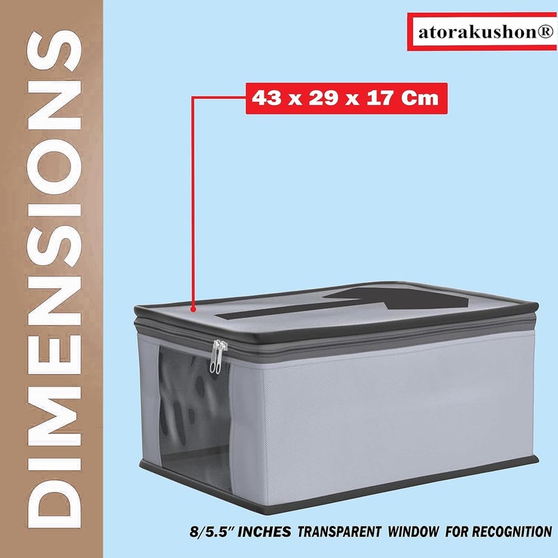 atorakushon atorakushon Fabric Mens Shirt Cover Jeans Pant T Shirt Trousers Clothes Organizer for wardrobe Pack of 6 Grey - Image 3