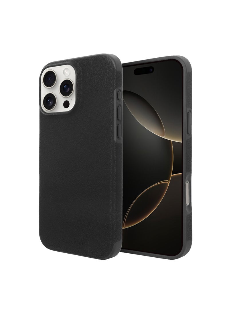 Cellairis DASH MagSafe PU Leather Case for Apple iPhone 16 Pro Max – Magnetic Protective Cover – Black - Image 1