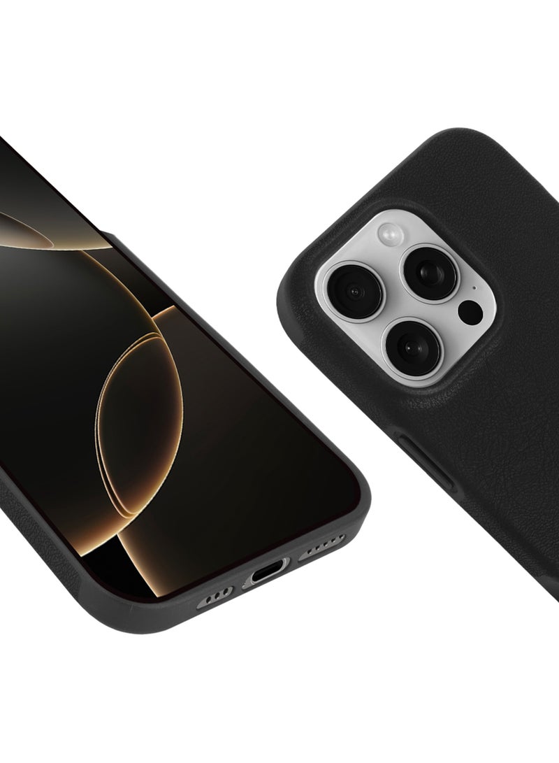 Cellairis DASH MagSafe PU Leather Case for Apple iPhone 16 Pro Max – Magnetic Protective Cover – Black - Image 4