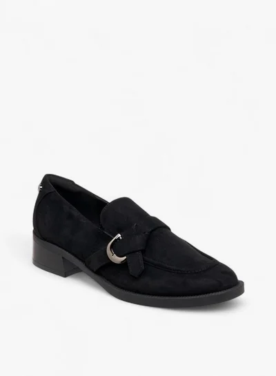 Celeste Women's Buckle Detail Block Heel Loafers