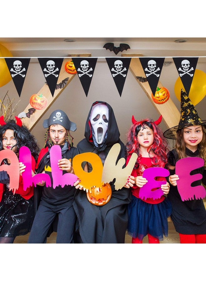 تاتو 60 قطعة من لافتات القراصنة على شكل جمجمة وعلم القراصنة وديكورات حفلات أعياد الميلاد للقراصنة وسفينة القراصنة جولي روجر ومثلثات الرايات والديكور لحفلات الزفاف ومستلزمات الحفلات الخارجية - Image 5