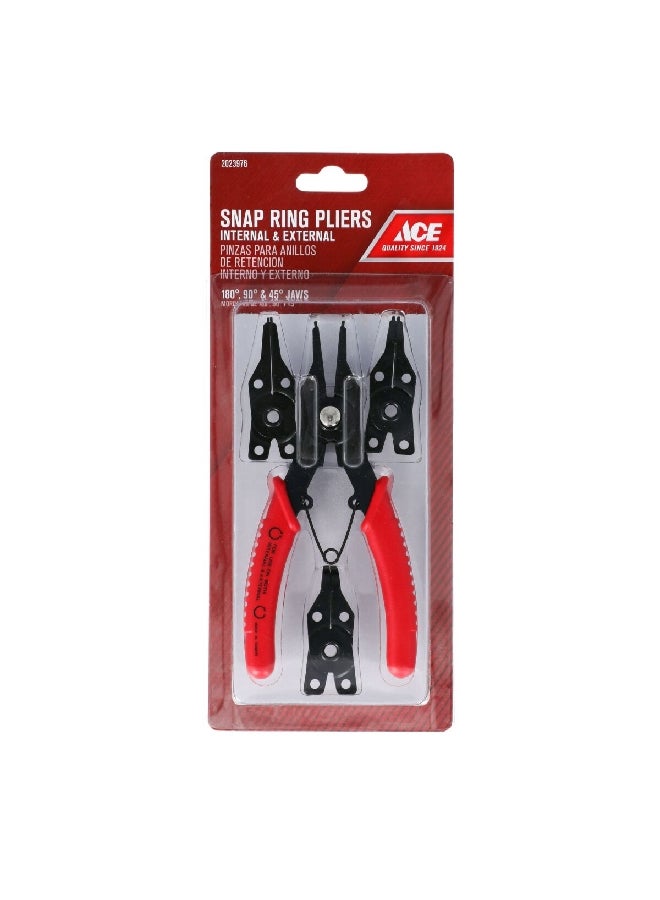ACE 4-Piece Snap Ring Pliers Set Black and Red 6 Inch 2023976 - Image 1