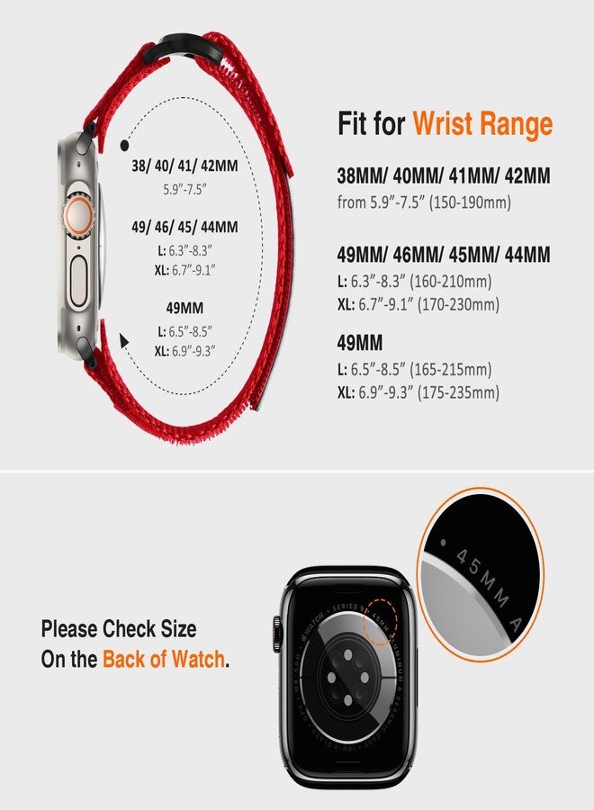 ULTIMAL Compatible with Apple Watch Band 49mm/46mm/45mm/44mm/42mm/41mm/40mm/38mm for Men Women,Nylon Sport Wristbands Strap for iWatch Ultra Series 10/9/8/7/SE/6/5/4/3/2/1 - Image 4