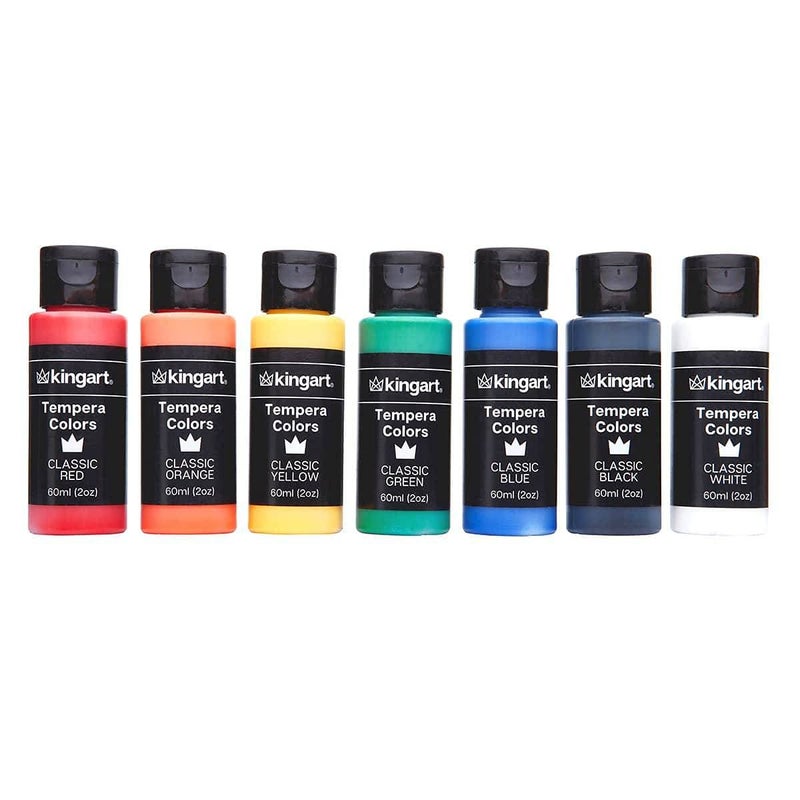 KINGART Kids Washable Tempera Paint, 18 Unique Colors, 60ml (2oz) Poster Paint, Art Supplies for Finger Painting, School Projects, and Crafting - Image 5