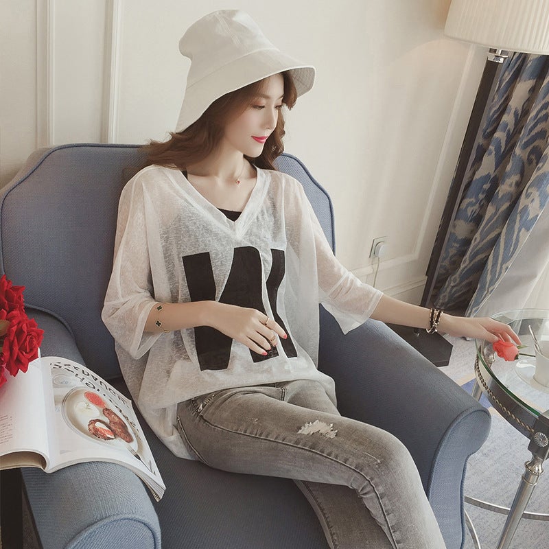 Plus Size T-Shirt Women'S Summer Chubby Girl Korean Loose V-Neck Top Suspender Top Two-Piece Short Sleeve 200 Jin Top Trendy T - Image 4