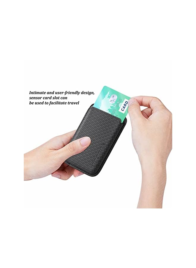 PROMASS with iPhone 12/iPhone 13 Magsafe Card Wallet - Carbon Fiber iPhone 12/13/12/13 Pro Max/12/13Mini MagSafe Sleeves  - Image 3