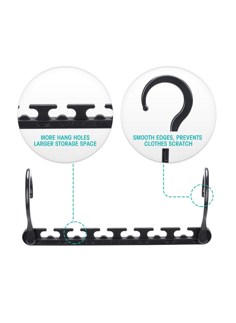 Generic Sturdy Plastic Space Saving Hangers 5 Pack, Cascading Hangers Organizer Closet Space Saver 80% and Wrinkle Free Clothes, Multi Collapsible Hangers for Heavy Clothes, Shirts, Pants (Black)  - Image 3