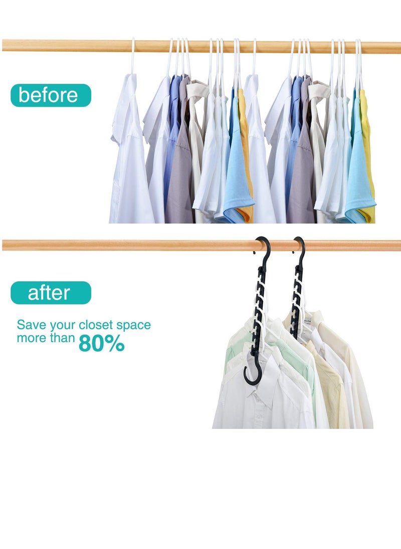 Generic Sturdy Plastic Space Saving Hangers 5 Pack, Cascading Hangers Organizer Closet Space Saver 80% and Wrinkle Free Clothes, Multi Collapsible Hangers for Heavy Clothes, Shirts, Pants (Black)  - Image 5