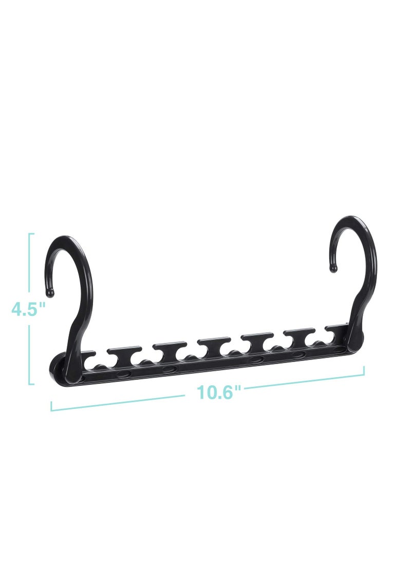 Generic Sturdy Plastic Space Saving Hangers 5 Pack, Cascading Hangers Organizer Closet Space Saver 80% and Wrinkle Free Clothes, Multi Collapsible Hangers for Heavy Clothes, Shirts, Pants (Black)  - Image 4