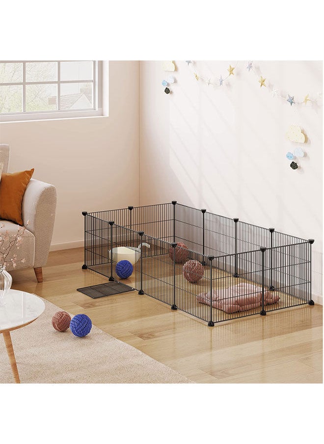 Generic Diy 12 Panel Pet Cat Rabbit Fence Small Animal Cage Indoor Portable Garden Fence Puppy Dog Cage Fence 142x36x72 Cm  - Image 4