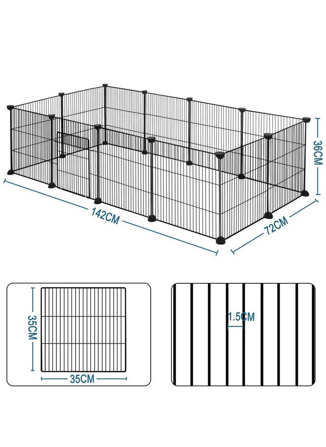 Generic Diy 12 Panel Pet Cat Rabbit Fence Small Animal Cage Indoor Portable Garden Fence Puppy Dog Cage Fence 142x36x72 Cm  - Image 3