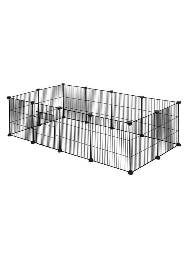Generic Diy 12 Panel Pet Cat Rabbit Fence Small Animal Cage Indoor Portable Garden Fence Puppy Dog Cage Fence 142x36x72 Cm  - Image 1