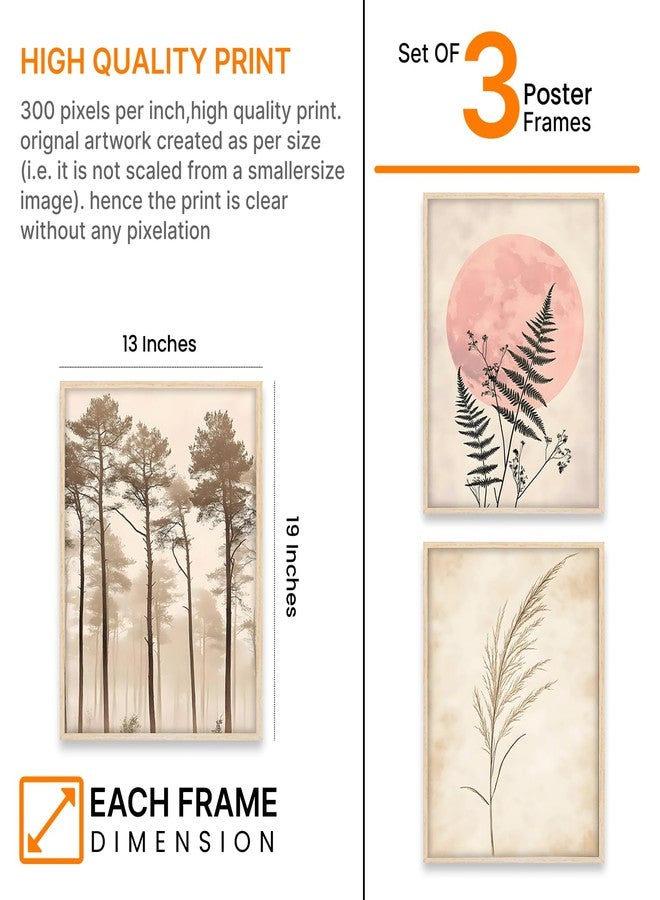 ARTELLY Painting Boho Wall Art Home Decoration Paintings With Frame For Living Room Bed Room Hotel Wall Decor Digital Reprint Set of 3 (Boho 4, 13x19 inch) - Image 2