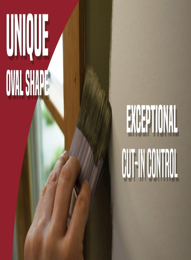 هايد فرشاة طلاء بيضاوية من هايد إي-فوليوشن، مصنوعة من خيوط بوليستر SRT صلبة ومقبض خشبي، 3 بوصات، 47323 - Image 2