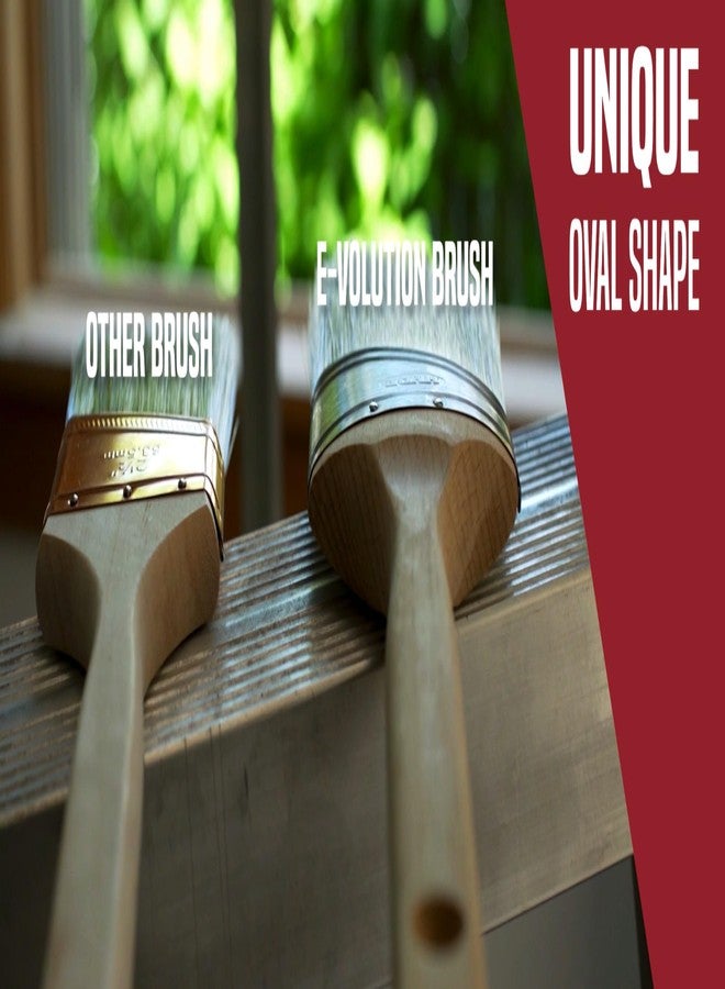 هايد فرشاة طلاء بيضاوية من هايد إي-فوليوشن، مصنوعة من خيوط بوليستر SRT صلبة ومقبض خشبي، 3 بوصات، 47323 - Image 3