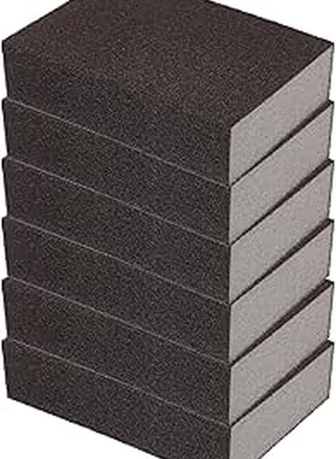 6Pcs Low Density 150 Grit Sanding Sponge Blocks For Wood Polishing And Finishing - Image 1