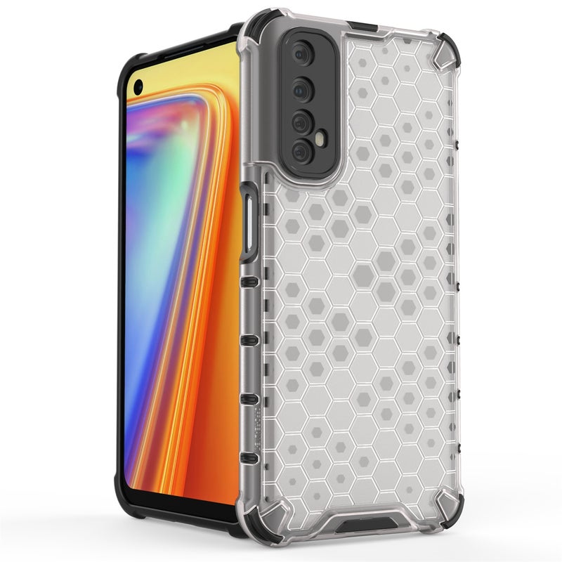 HuHa Protective Cover For OPPO Realme 7  Shockproof Honeycomb PC + TPU Case(White) - Image 4